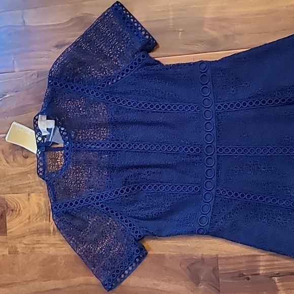 Michael Kors Blue Floral Lace Dress - Picture 6 of 14
